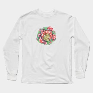 Frog on Mushrooms Long Sleeve T-Shirt